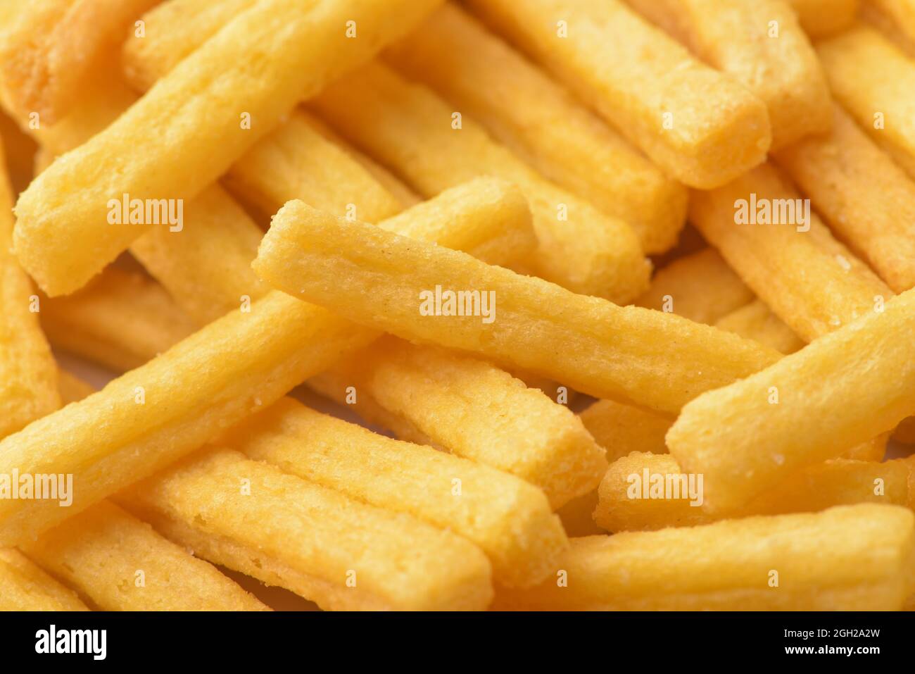 Primo piano di bastoncini di grano soffiato Foto Stock