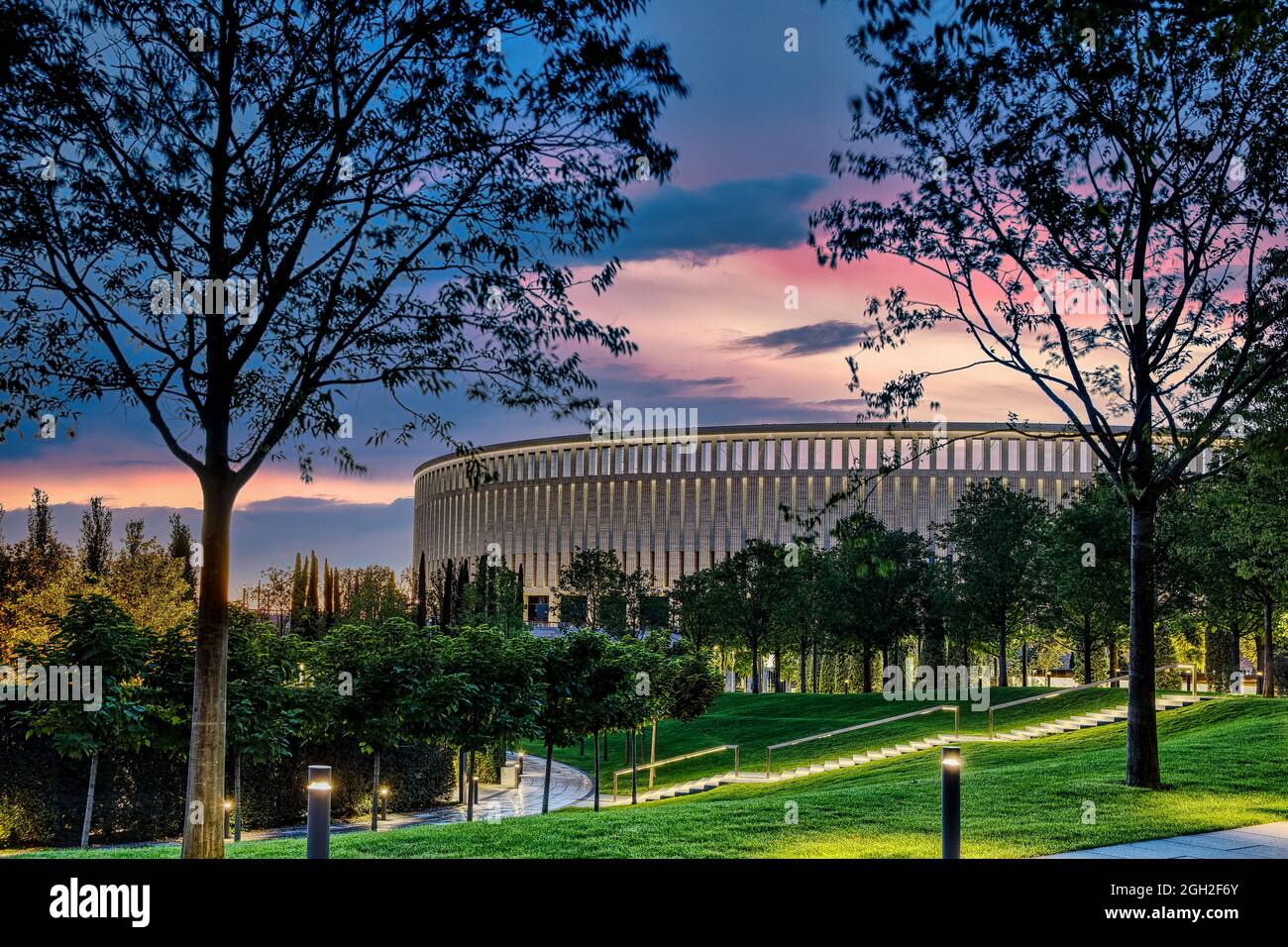 Lo stadio di sera. Krasnodar. Russia Foto Stock