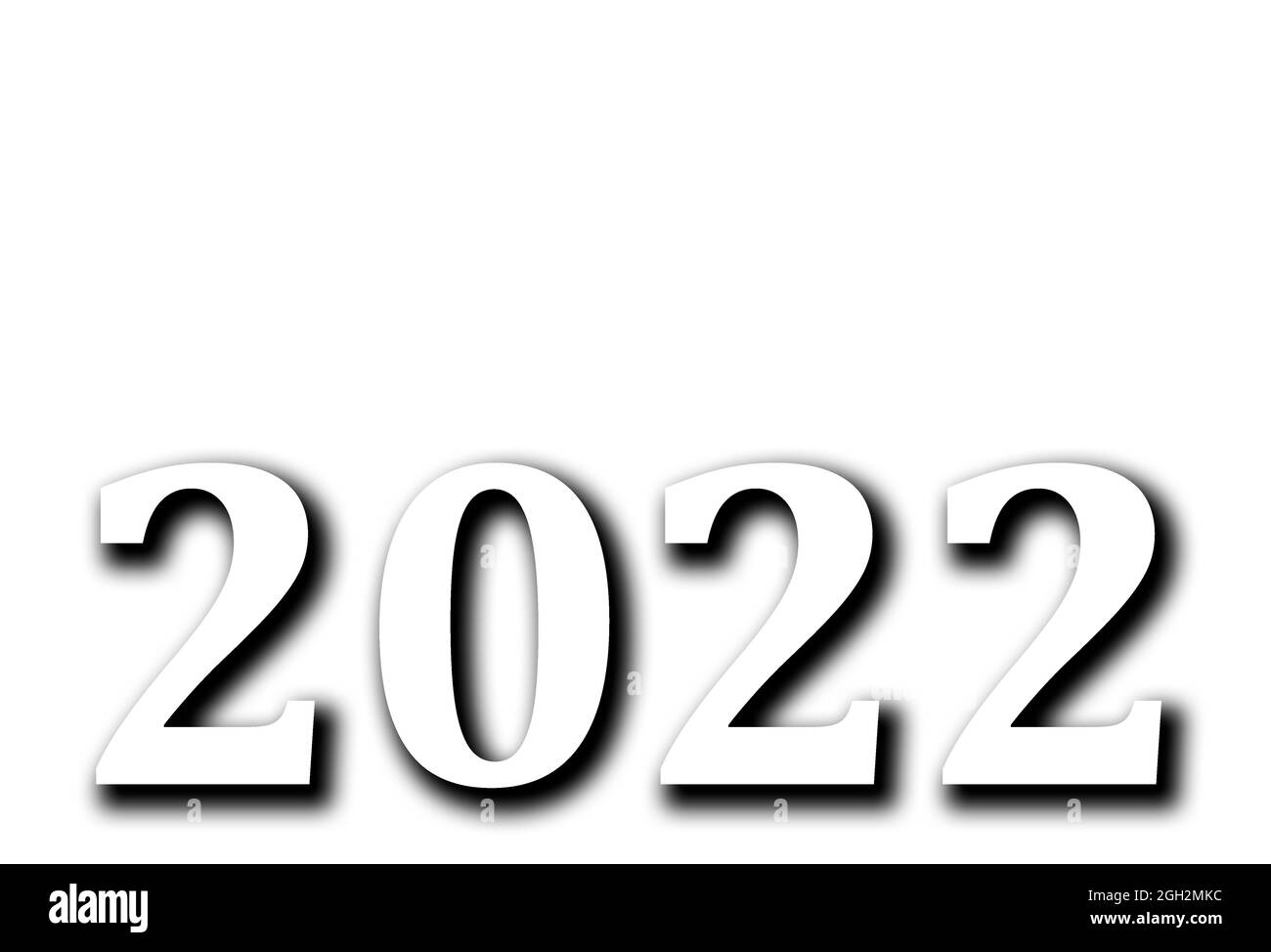Felice anno nuovo 2022 testo design. Copertina diario commerciale per 2022 con desideri. Modello di progettazione per brochure, schede, poster. Illustrazione vettoriale. Foto Stock