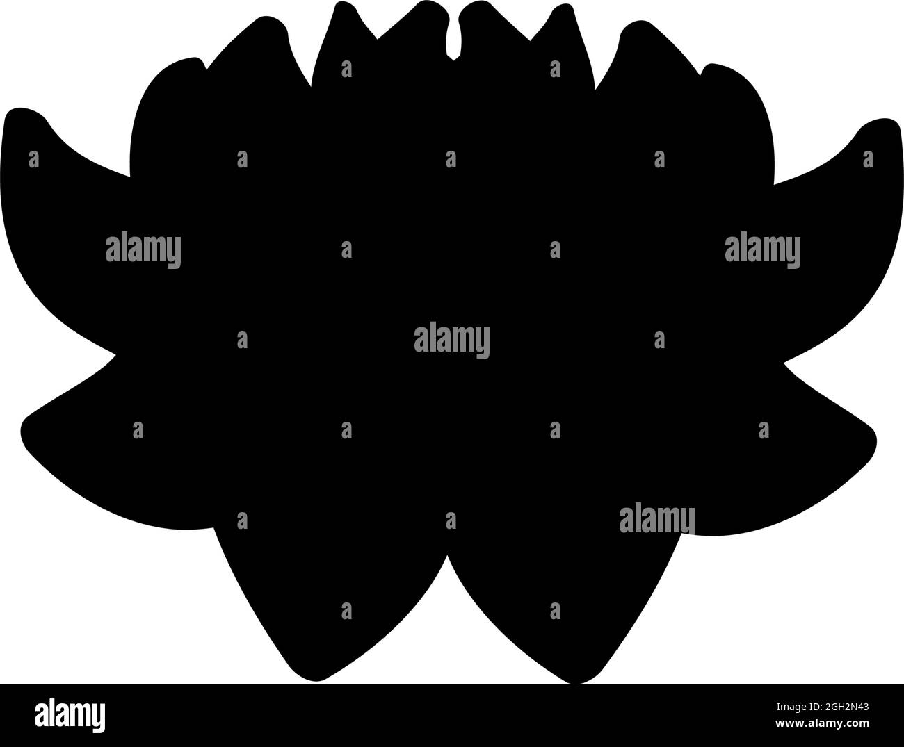 Silhouette di fiore di loto mehndi. Icona del simbolo dell'illustrazione Illustrazione Vettoriale