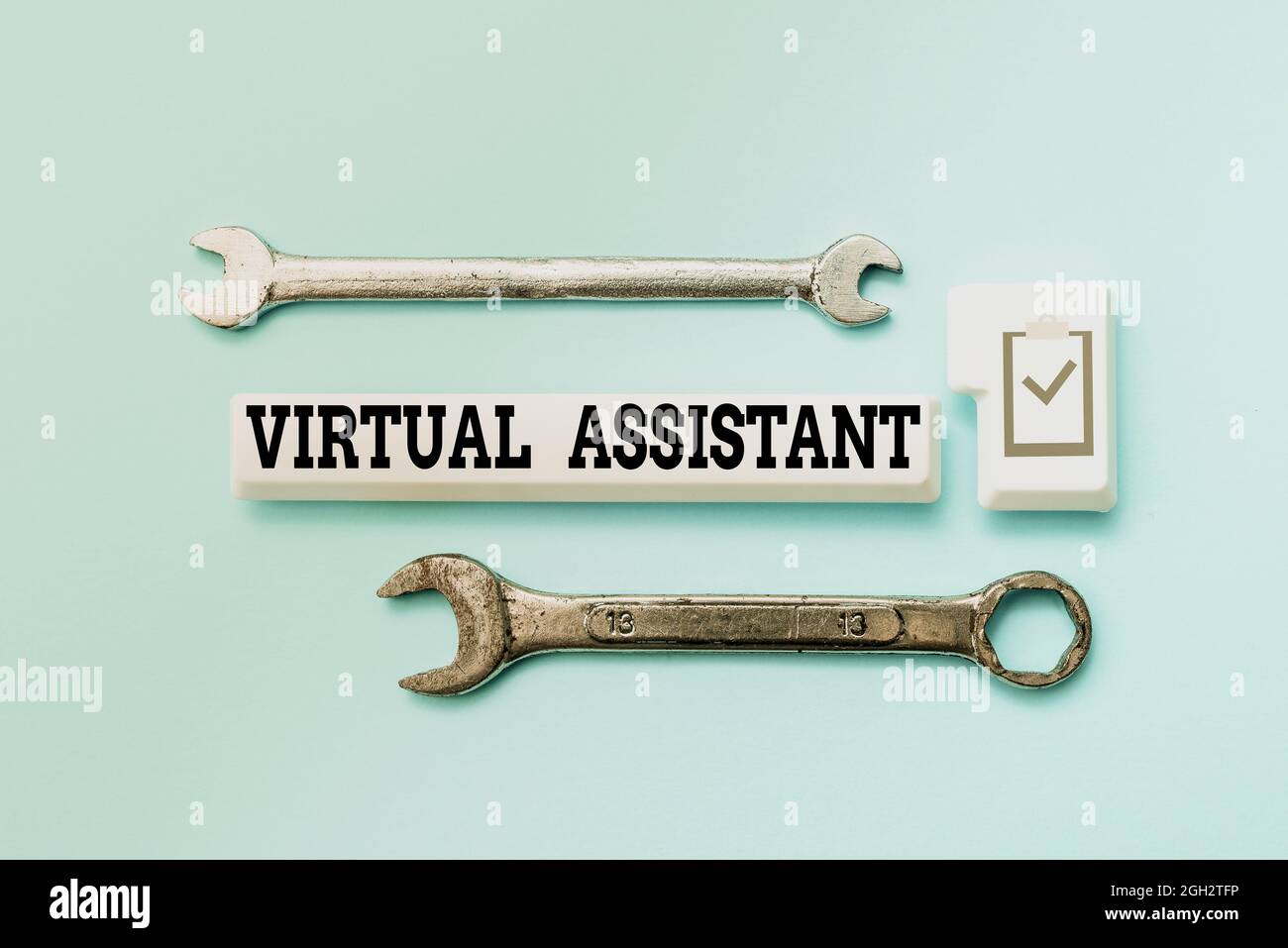 Testo che mostra l'Assistente virtuale di ispirazione. Business showcase persona che fornisce vari servizi agli imprenditori Internet Browsing e Online Foto Stock