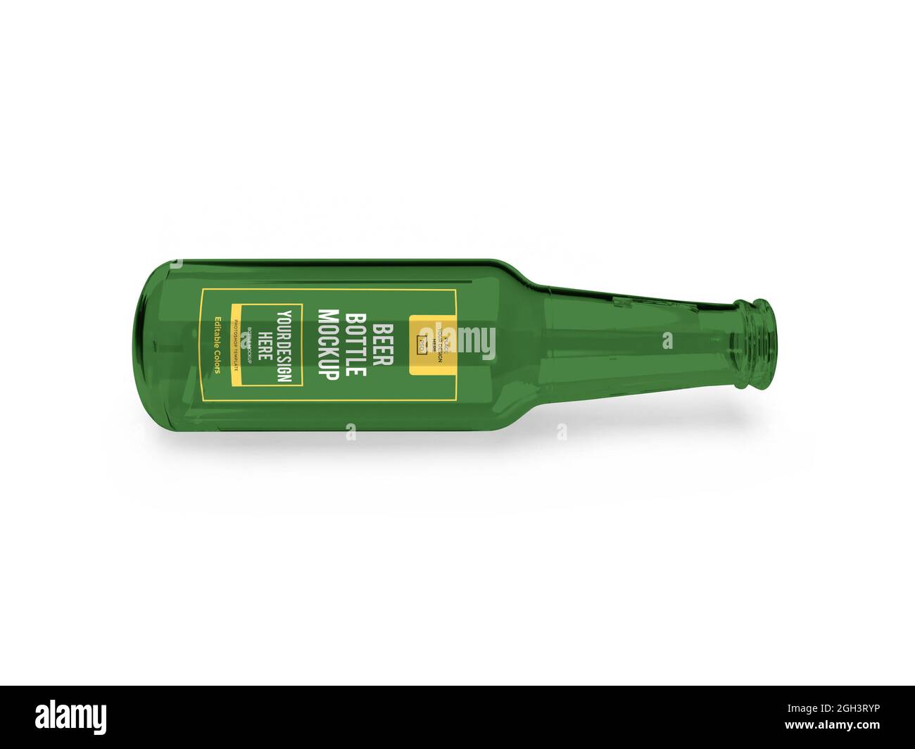 Bottiglia di birra illustrazione 3D Mockup scena su sfondo isolato Foto Stock