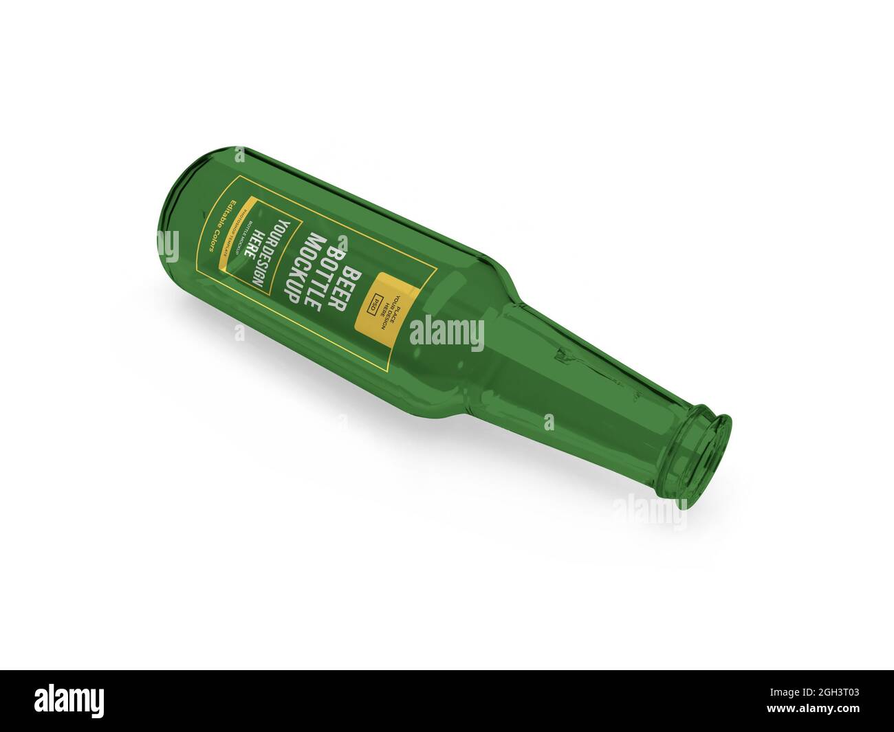 Bottiglia di birra illustrazione 3D Mockup scena su sfondo isolato Foto Stock