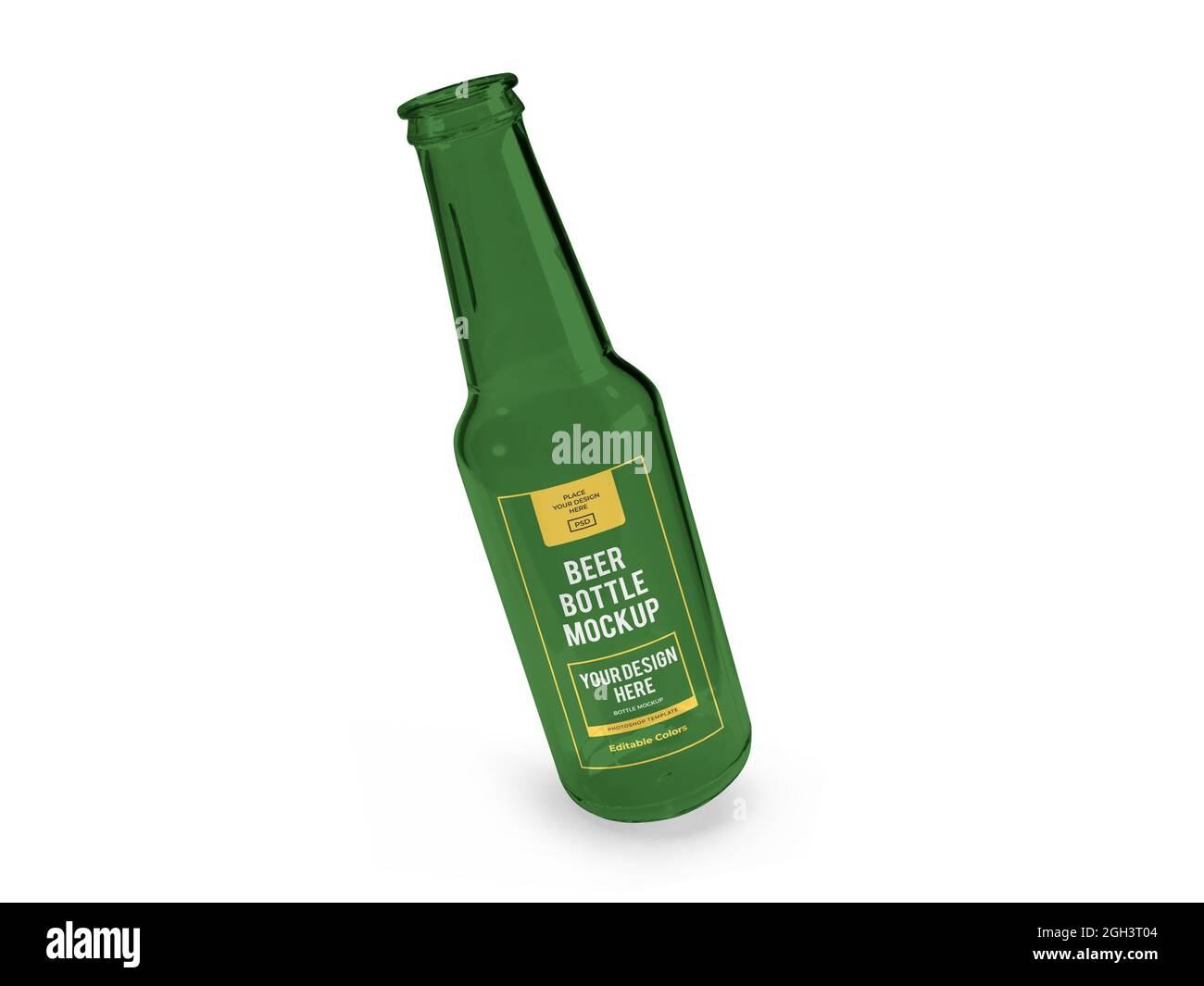 Bottiglia di birra illustrazione 3D Mockup scena su sfondo isolato Foto Stock