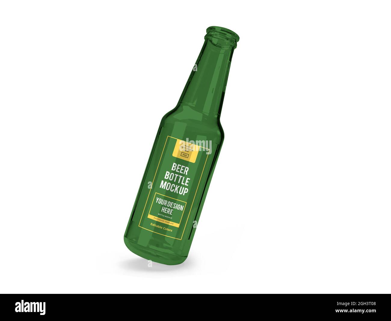 Bottiglia di birra illustrazione 3D Mockup scena su sfondo isolato Foto Stock