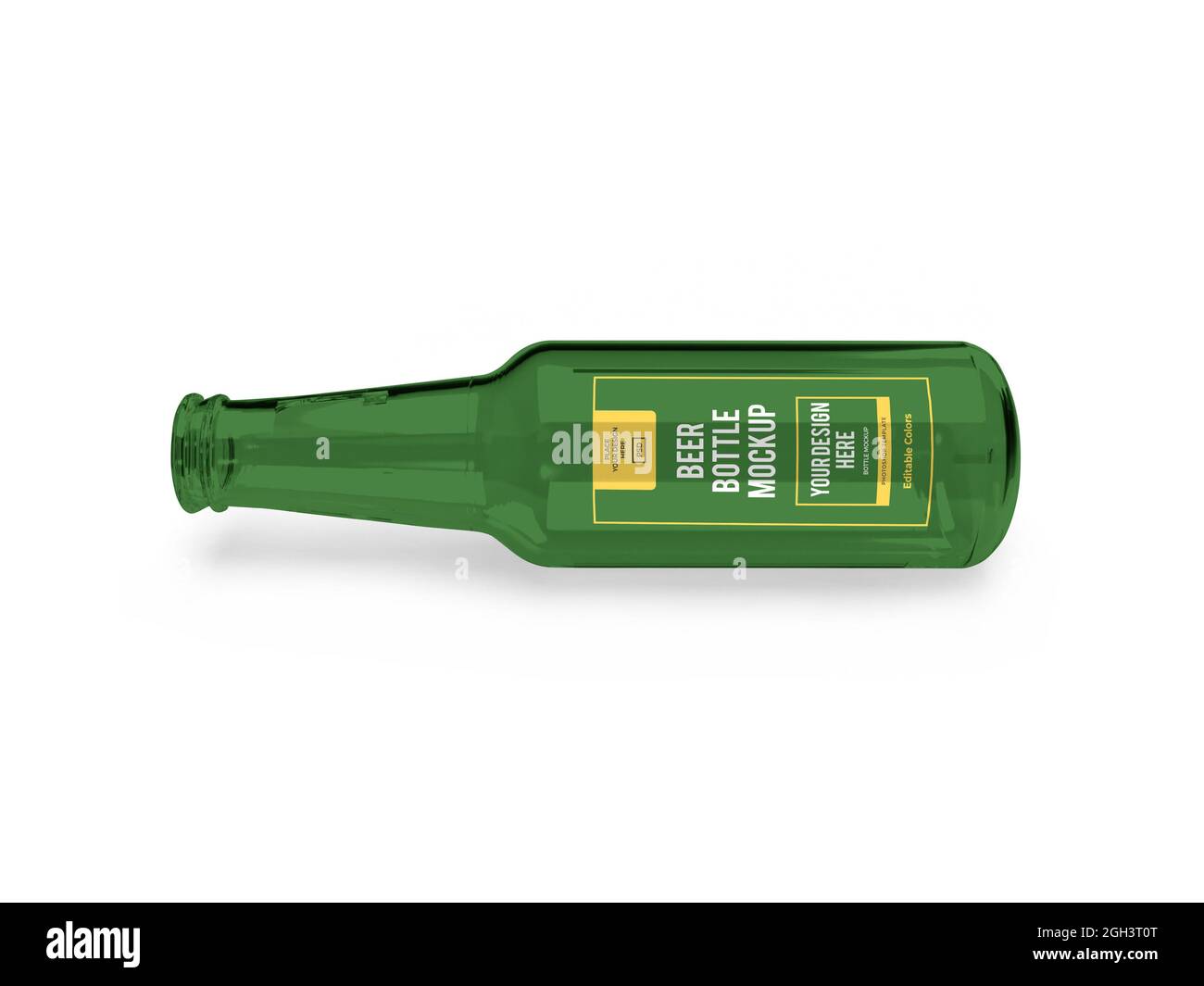 Bottiglia di birra illustrazione 3D Mockup scena su sfondo isolato Foto Stock