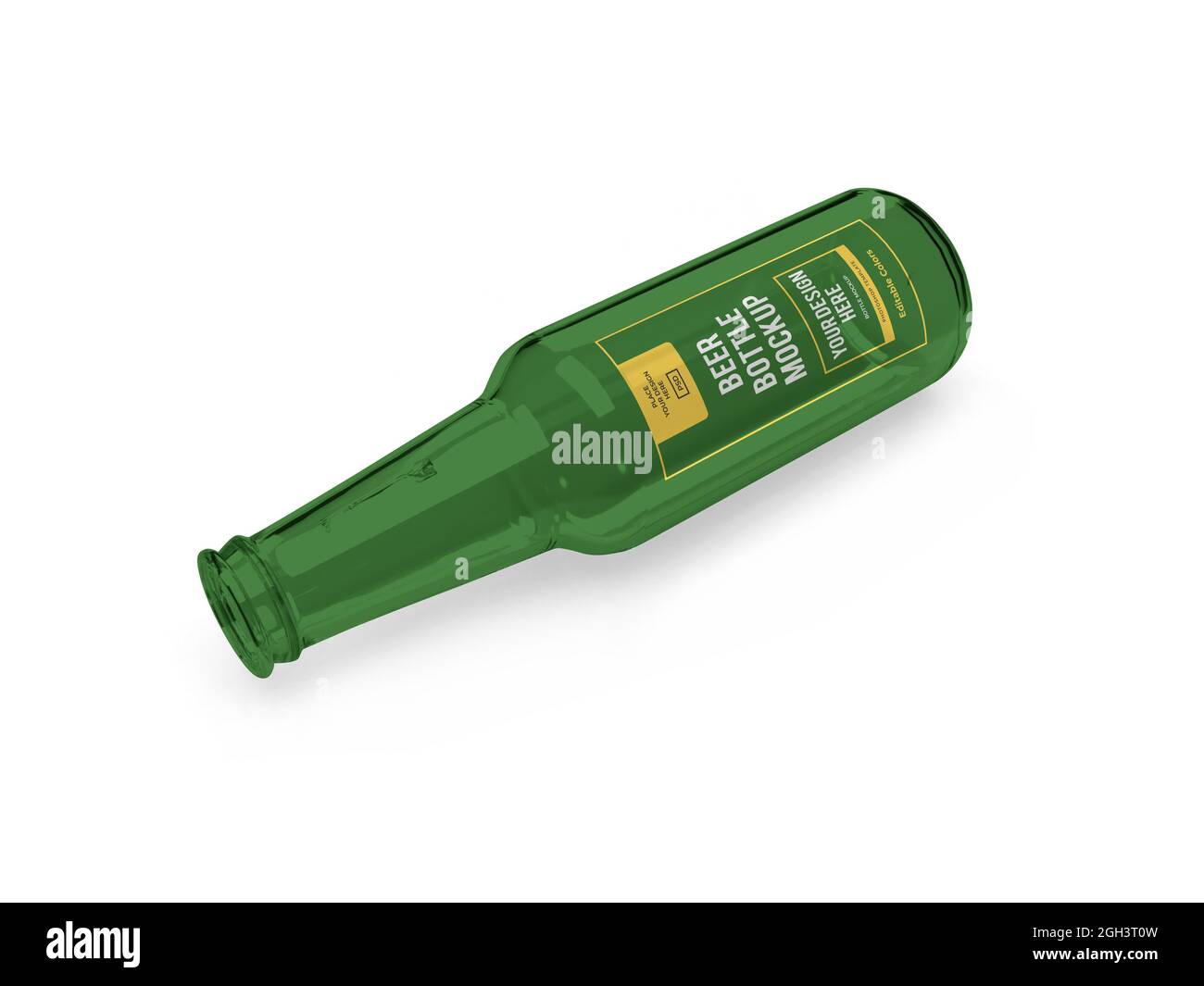 Bottiglia di birra illustrazione 3D Mockup scena su sfondo isolato Foto Stock