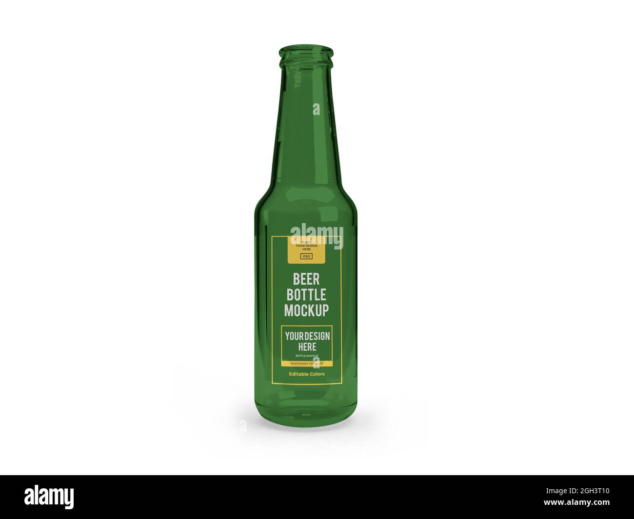 Bottiglia di birra illustrazione 3D Mockup scena su sfondo isolato Foto Stock
