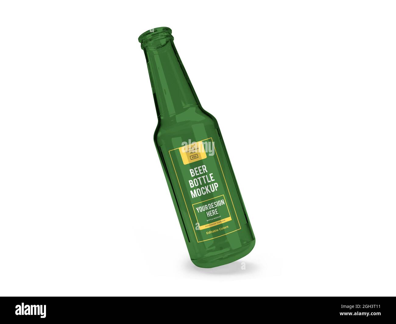 Bottiglia di birra illustrazione 3D Mockup scena su sfondo isolato Foto Stock