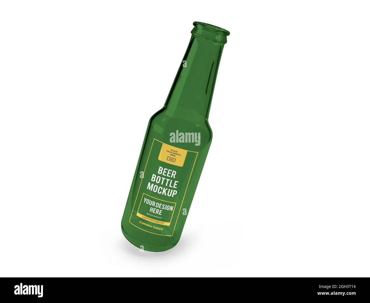 Bottiglia di birra illustrazione 3D Mockup scena su sfondo isolato Foto Stock