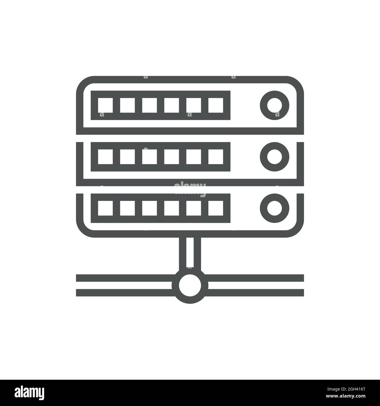 Icona del server dati di hosting per Web e dispositivi mobili Illustrazione Vettoriale