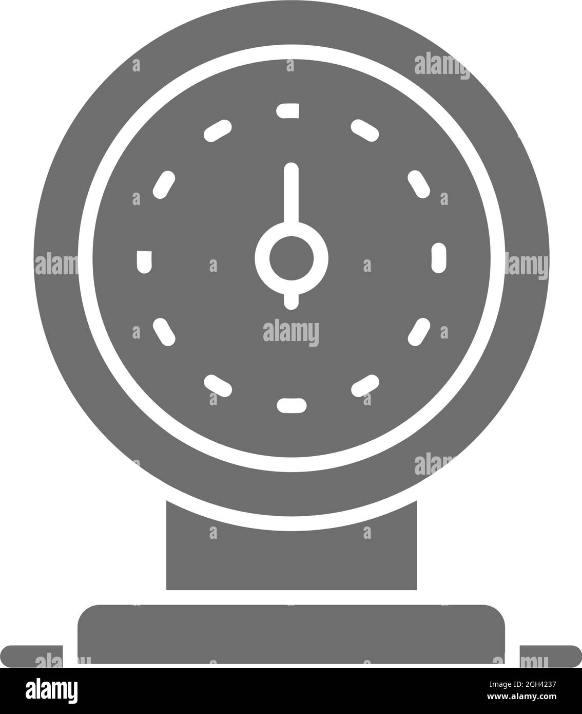 Livello carburante basso, icona grigia della pompa della stazione dell'olio. Illustrazione Vettoriale