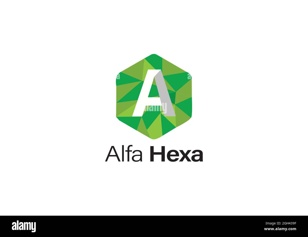 Modello con logo lettera a-hexa. Illustrazione Vettoriale