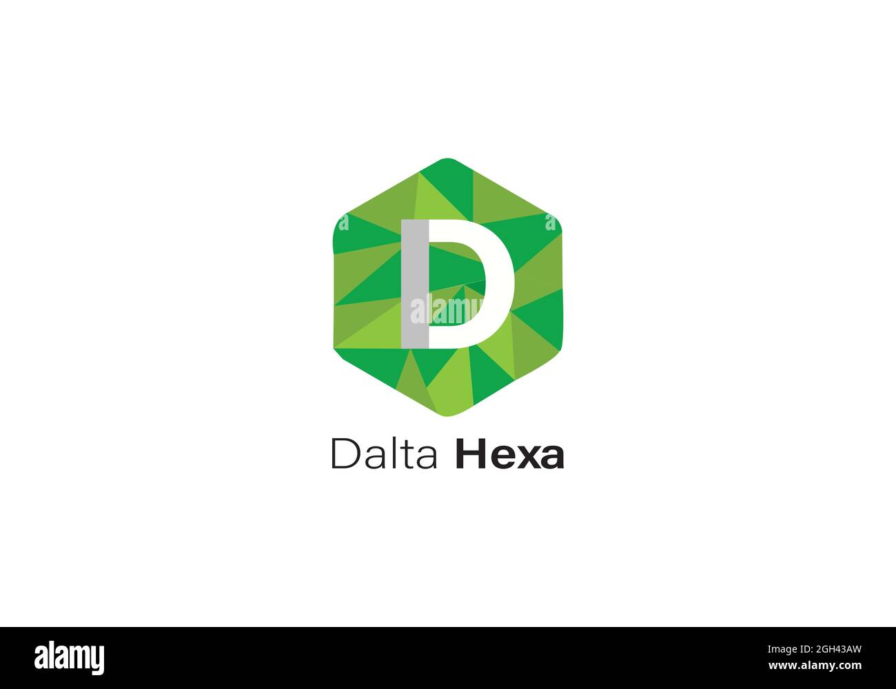 Modello con logo lettera D hexa. Illustrazione Vettoriale