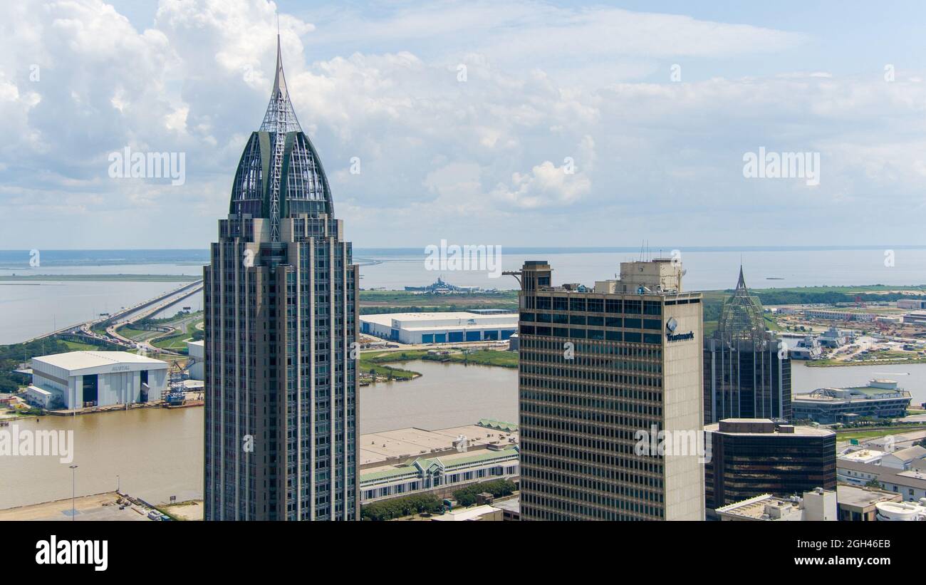 Downtown Mobile, Alabama a settembre Foto Stock