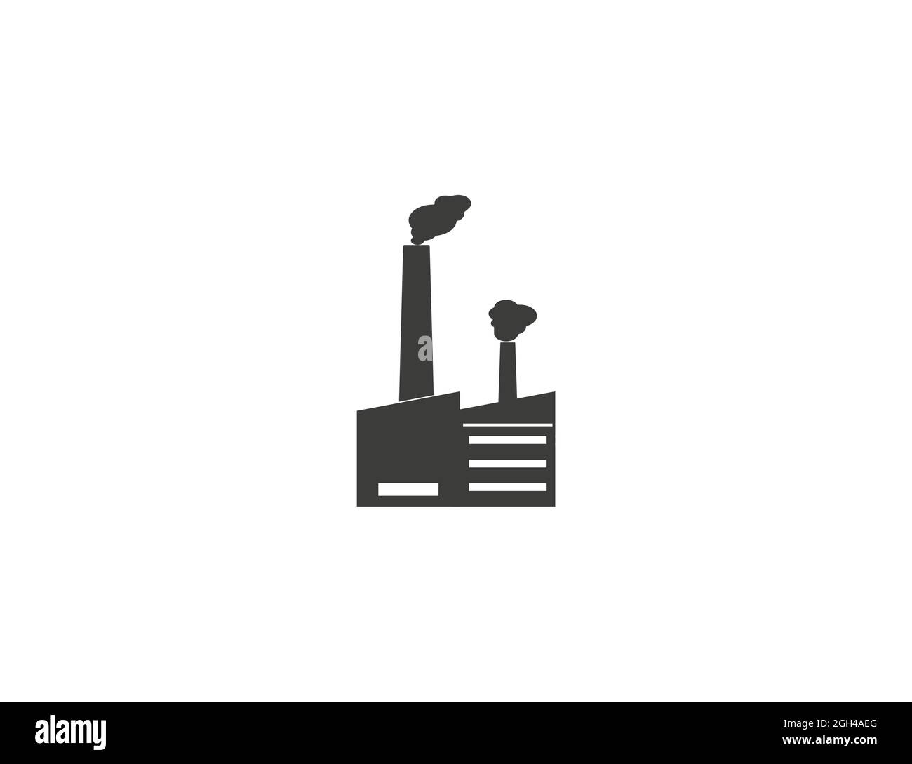 Edificio, fabbrica, industria icona su sfondo bianco. Illustrazione vettoriale. Illustrazione Vettoriale