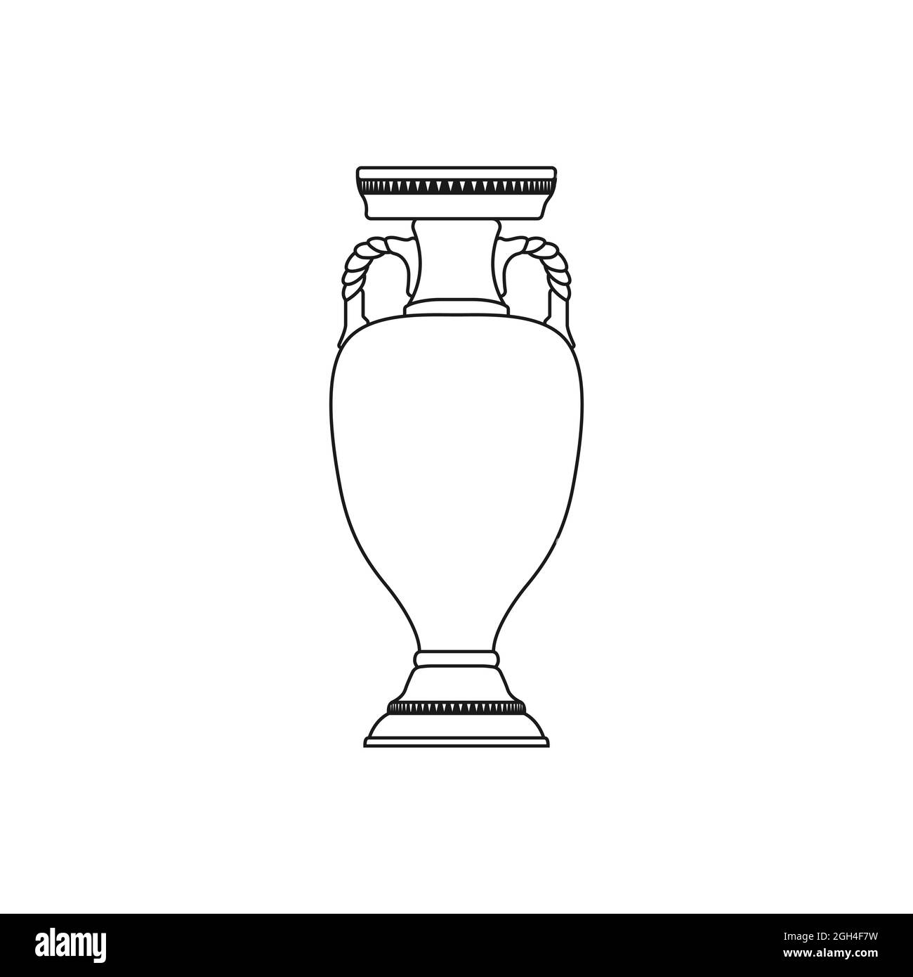 campionato europeo di calcio 2020 icona vettoriale. Silhouette di una tazza 2021. Illustrazione Vettoriale