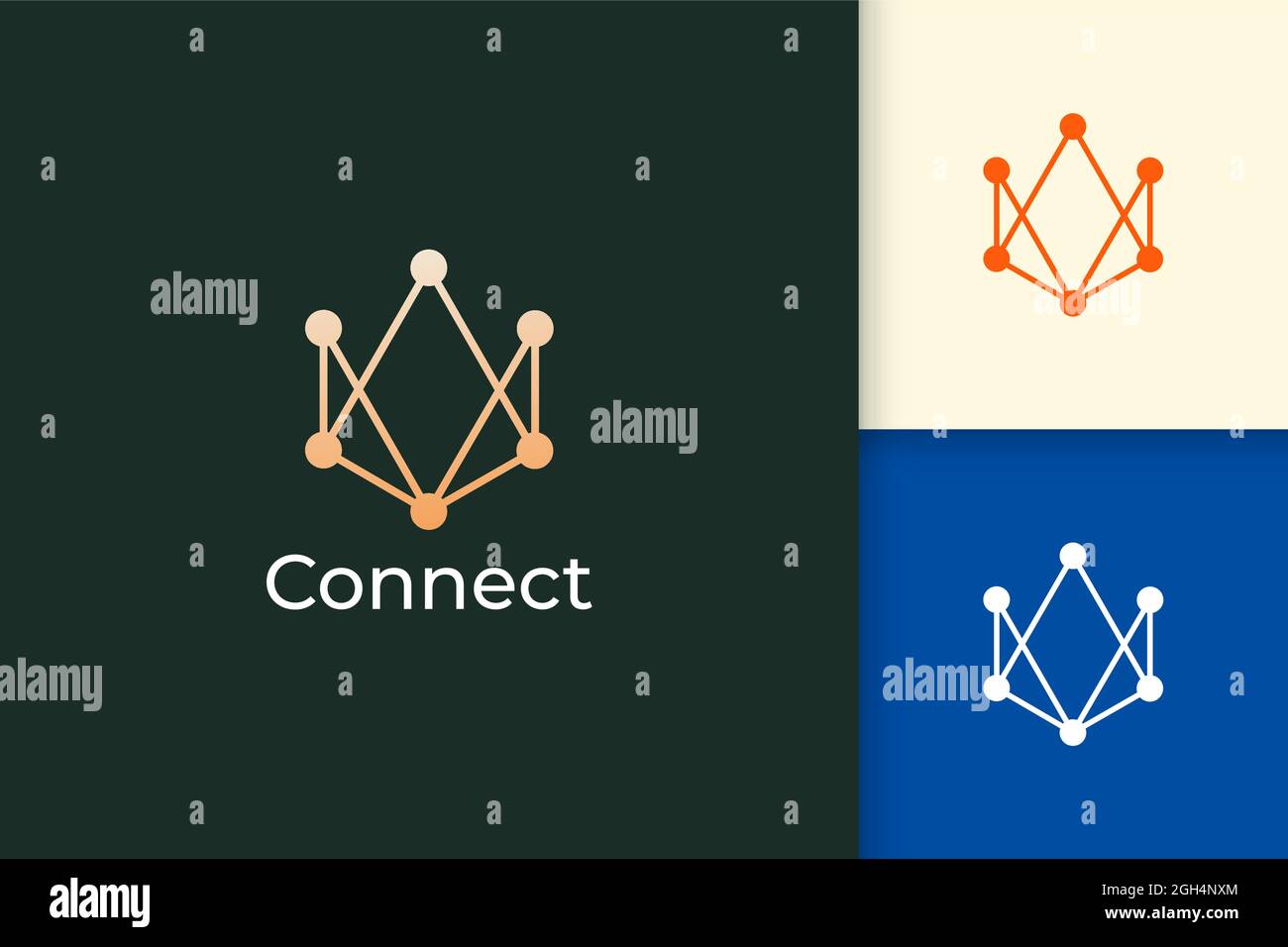 Dati digitali o logo CONNECT per aziende tecnologiche Illustrazione Vettoriale