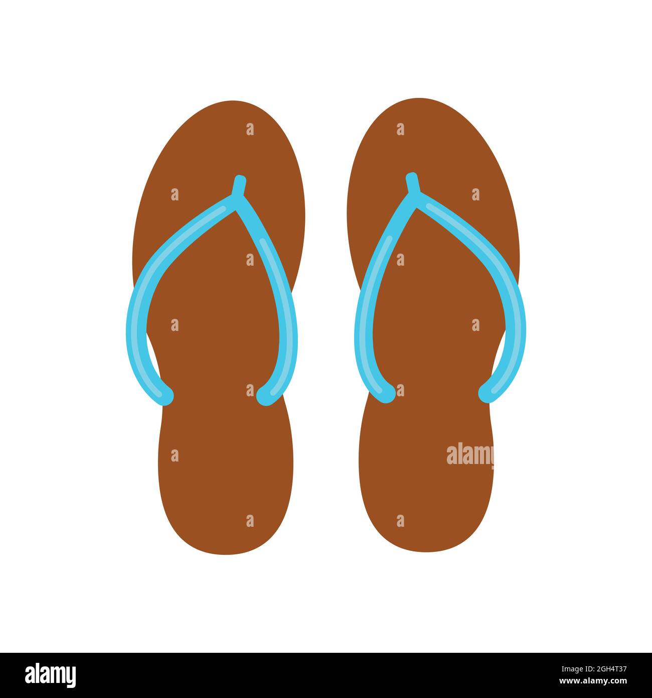 Flip flop estate pantofole coppia vettore icona isolato su sfondo bianco. Illustrazione Vettoriale