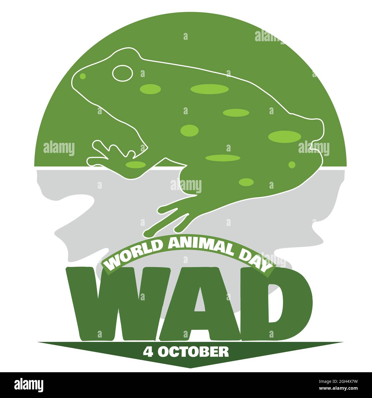 Rana sfondo, Giornata Mondiale degli Animali, salvare la fauna selvatica protezione ambientale, wad 4 ottobre, T-shirt e Poster Design Illustrazione Vettoriale