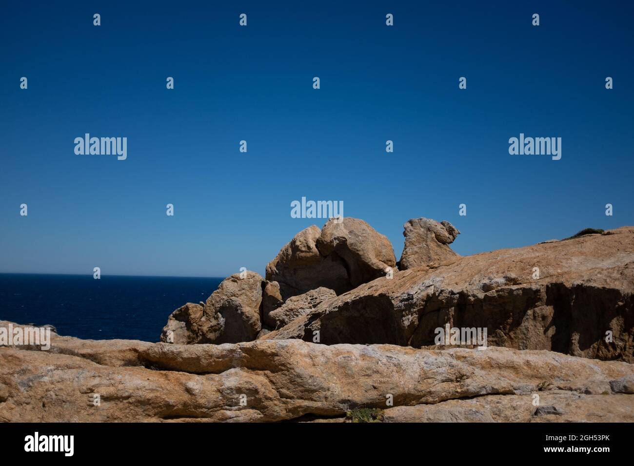 Formazioni rocciose a Cap de Creus, Cadaqués, Costa Brava, Catalogna, Spagna Foto Stock