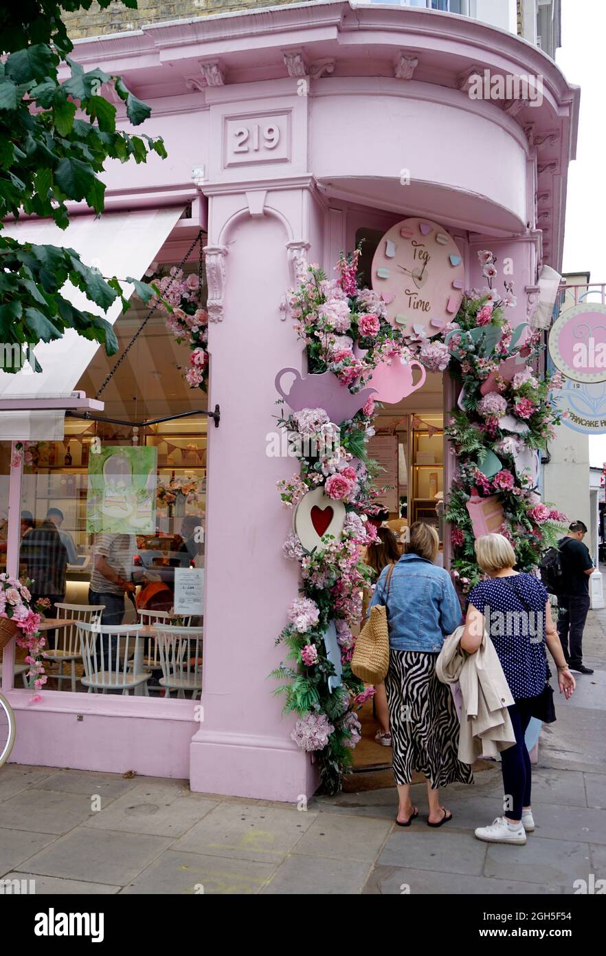 Peggy Porschen negozio di dolci a Kings Road, Chelsea, Londra, Regno Unito Foto Stock