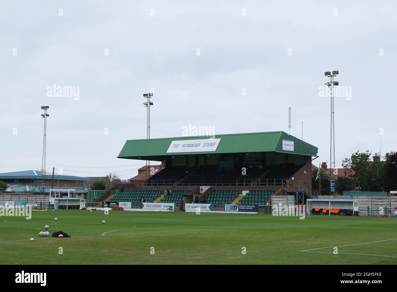 Vista generale durante la partita Vanarama National League North tra Blyth Spartans AFC e Brackley Town a Croft Park, Blyth sabato 4 settembre 2021. (Credit: Will Matthews | MI News) Credit: MI News & Sport /Alamy Live News Foto Stock