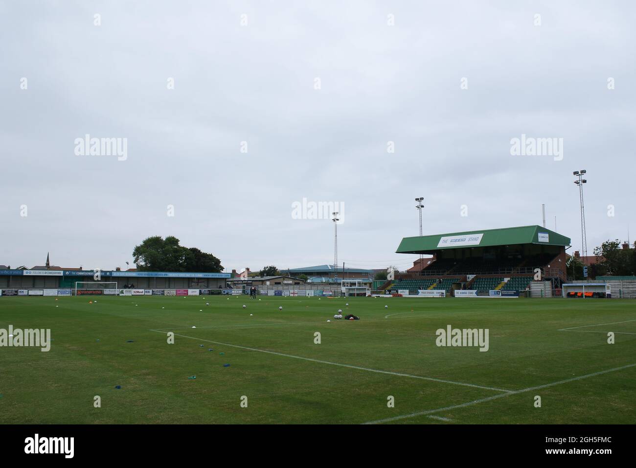 Vista generale durante la partita Vanarama National League North tra Blyth Spartans AFC e Brackley Town a Croft Park, Blyth sabato 4 settembre 2021. (Credit: Will Matthews | MI News) Credit: MI News & Sport /Alamy Live News Foto Stock