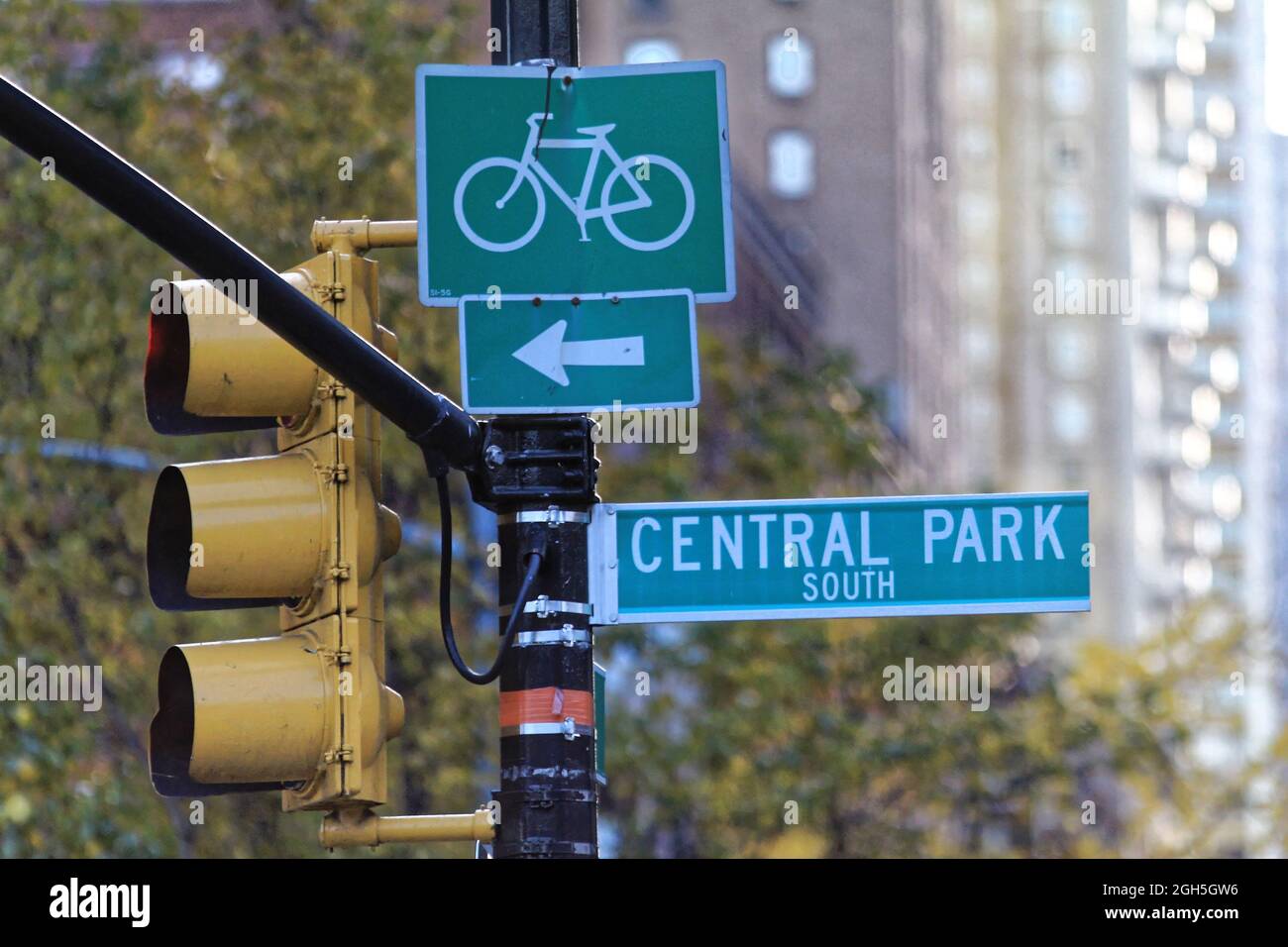 New York, USA - 21 novembre 2010: Cartello Central Park a Manhattan Foto Stock