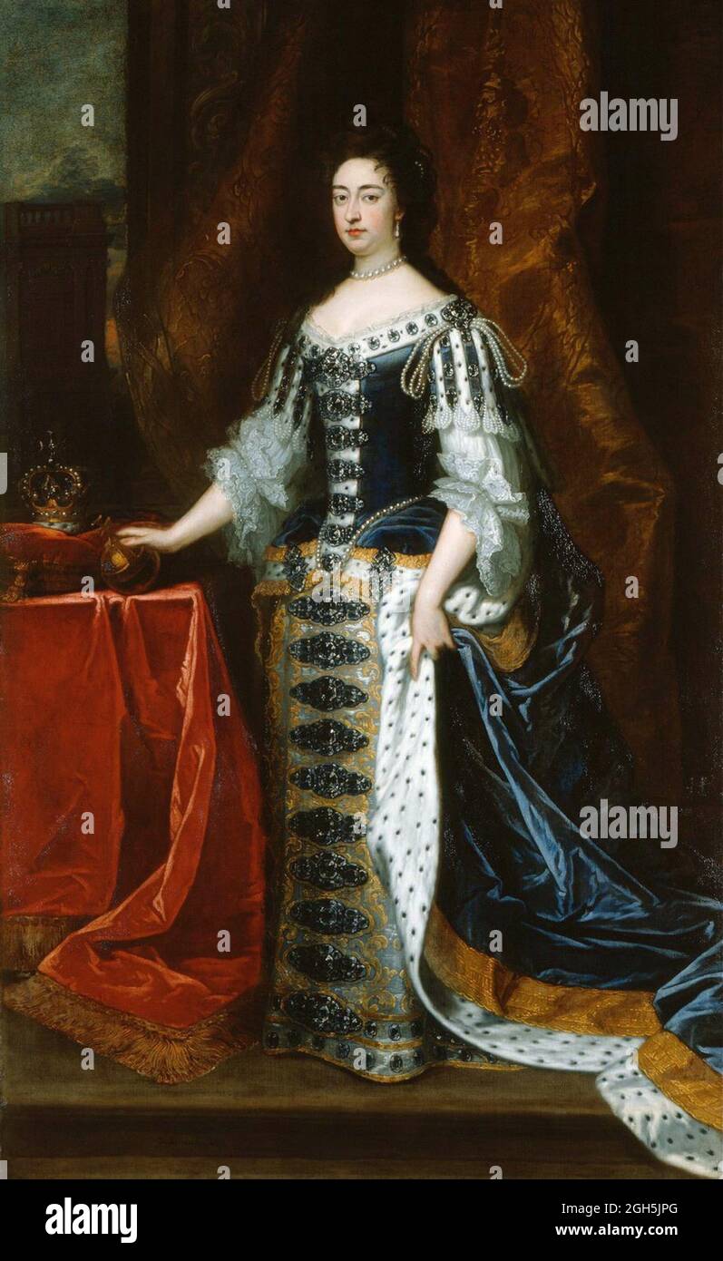 Ritratto di Sir Godfrey Kneller di cui la Regina Maria II fu Regina d'Inghilterra dal 1689 al 1694 Foto Stock