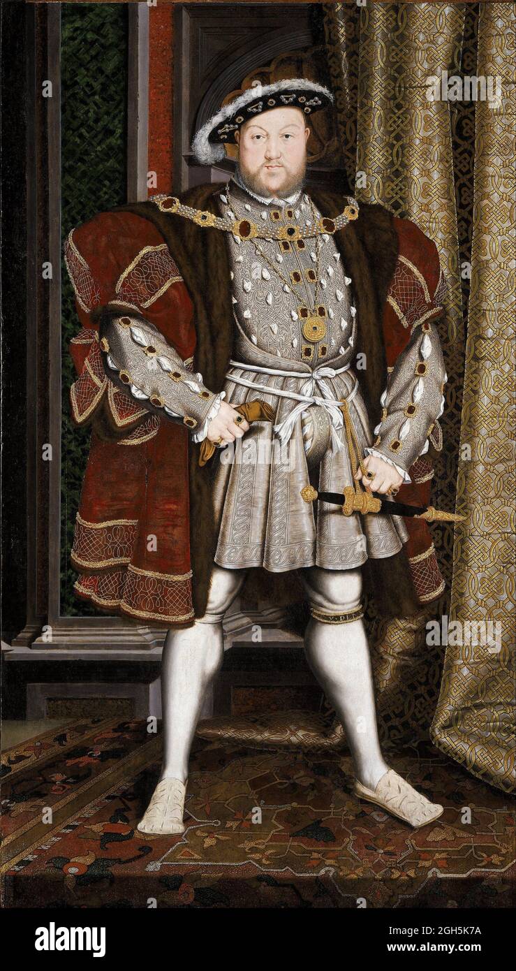 Ritratto di re Enrico VIII che fu re d'Inghilterra dal 1509 al 1547 Foto Stock