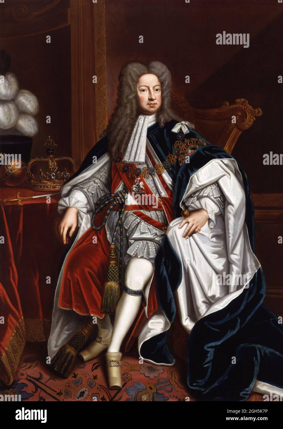 Un ritratto di Re Giorgio i che fu Re d'Inghilterra dal 1714 al 1727 Foto Stock
