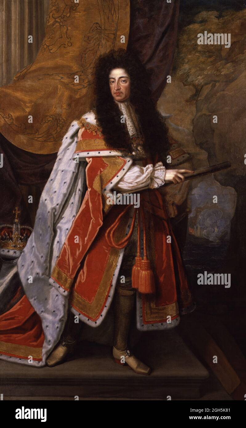 Ritratto di re Guglielmo III (Guglielmo d'Orange) che fu Re d'Inghilterra dal 1689 al 1702 Foto Stock