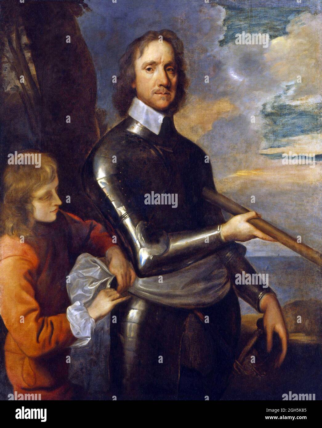 Ritratto di Oliver Cromwell che fu Lord Protector d'Inghilterra dal 1653 al 1658 Foto Stock