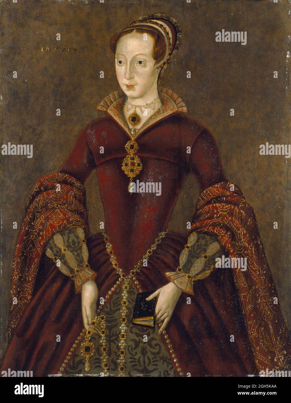 Un ritratto di Lady Jane Dudley (Lady Jane Gray) che fu Regina d'Inghilterra per 9 giorni nel 1553 prima di essere decapitata all'età di 16 anni. Foto Stock