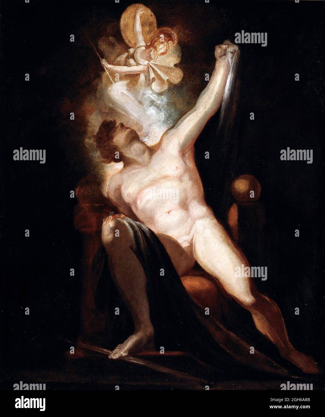 John Milton's Paradise Lost, Satana e la nascita del peccato (Libro II, 746-758) Pittura n. 6 dalla Galleria Milton di Henry Fuseli (Johann Heinrich Füssli; 1741-1825), olio su tela, 1771-1799 Foto Stock