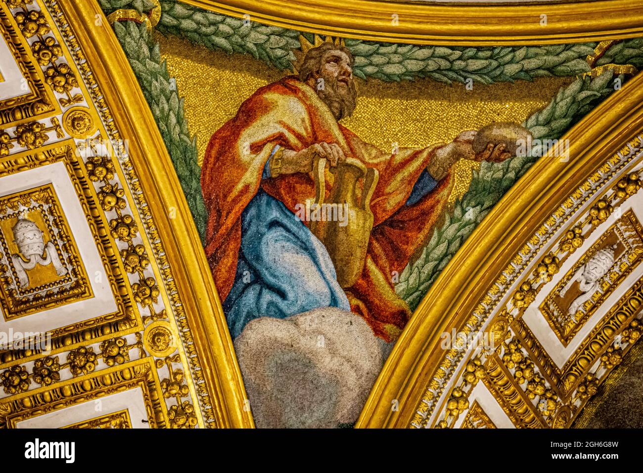 Pittura ai soffitti della cattedrale di San Pietro in Vaticano. Foto Stock