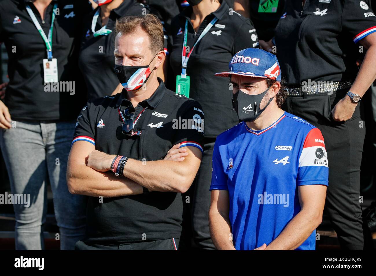 Laurent Rossi (fra, CEO di Alpine), 14 Fernando Alonso (ESP, Alpine F1 Team), Foto Stock