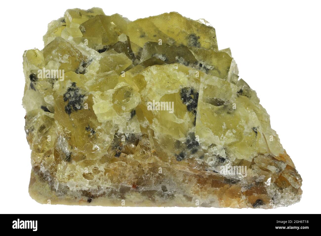 Fluorite di Gloria Mine, Hornachuelos, Spagna isolato su sfondo bianco Foto Stock