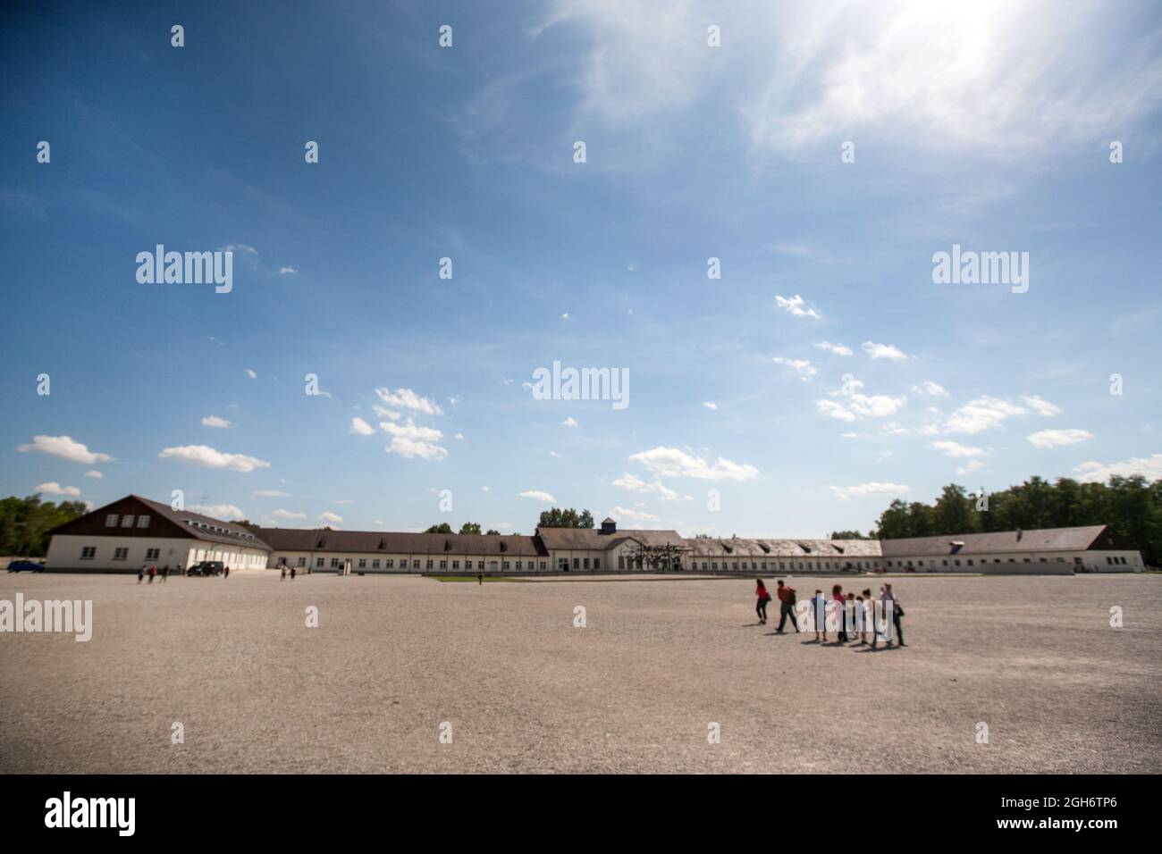 Dachau Concentration Camp Memorial Site, Dachau, Baviera, Germania, Europa. Luglio 2009. Foto Stock