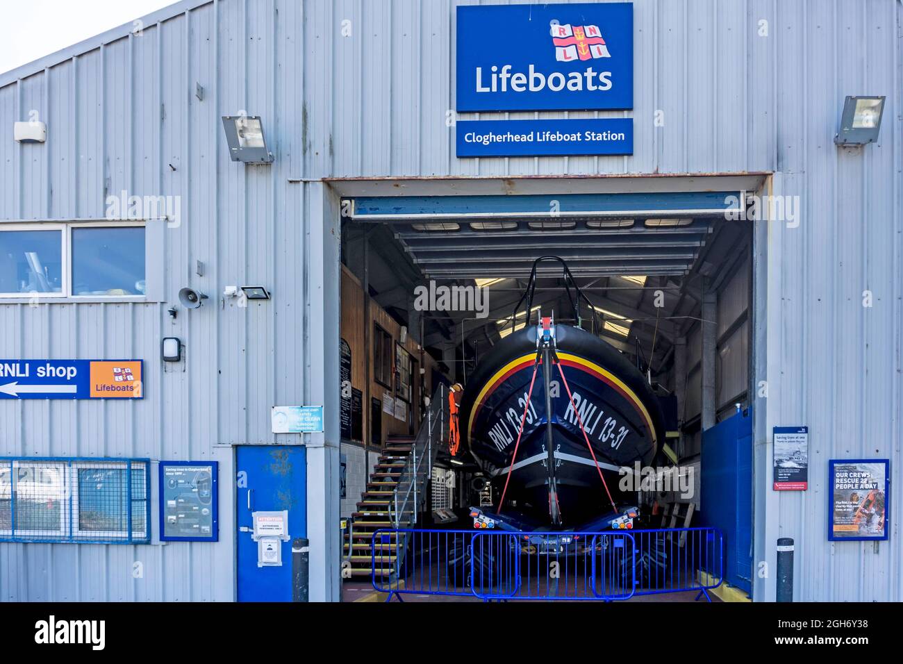 Stazione di Clogherhead Lifeboat a Clogherhead, County Louth, Irlanda. Foto Stock