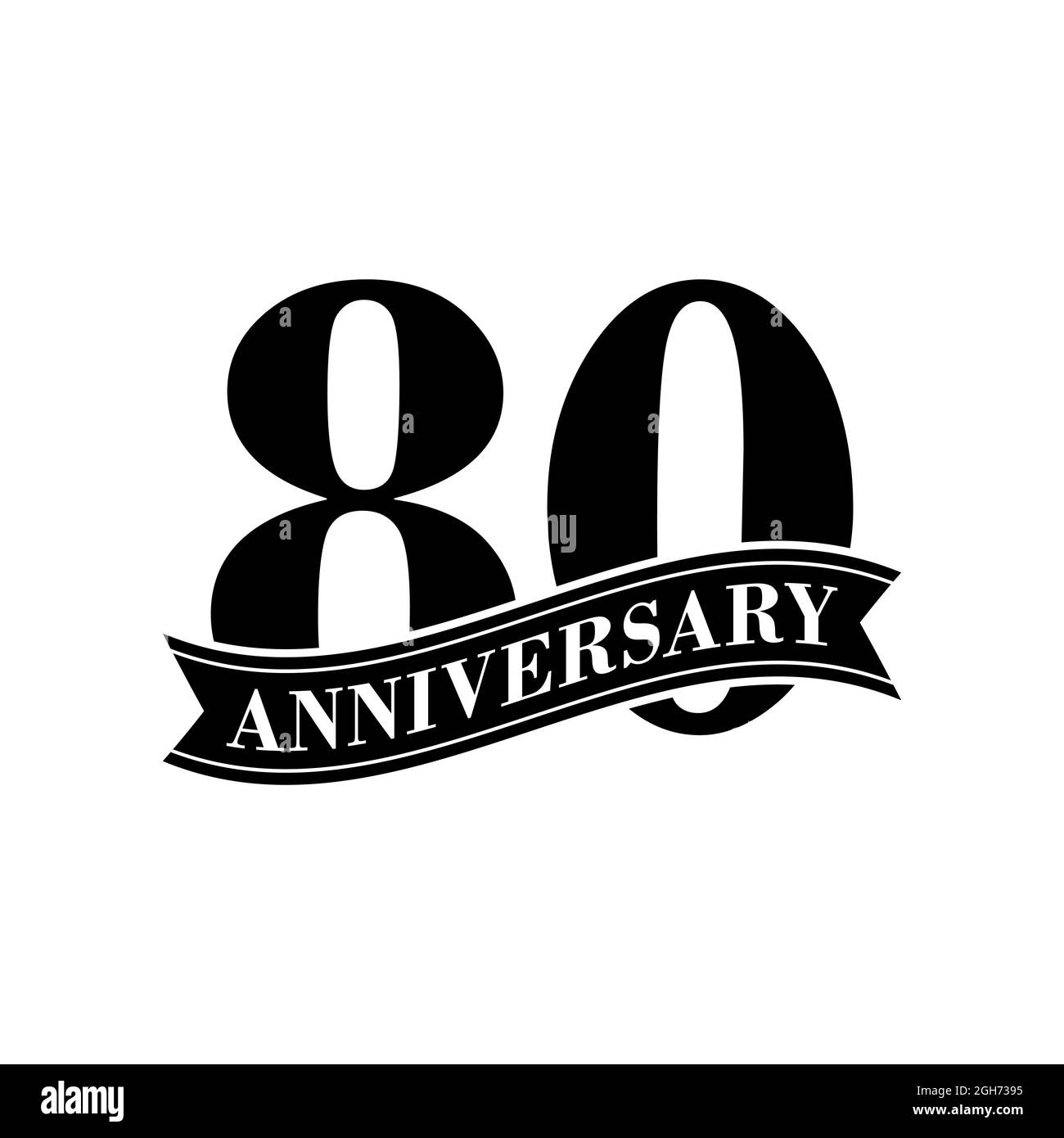 Logo di compleanno di 80 anni immagini e fotografie stock ad alta