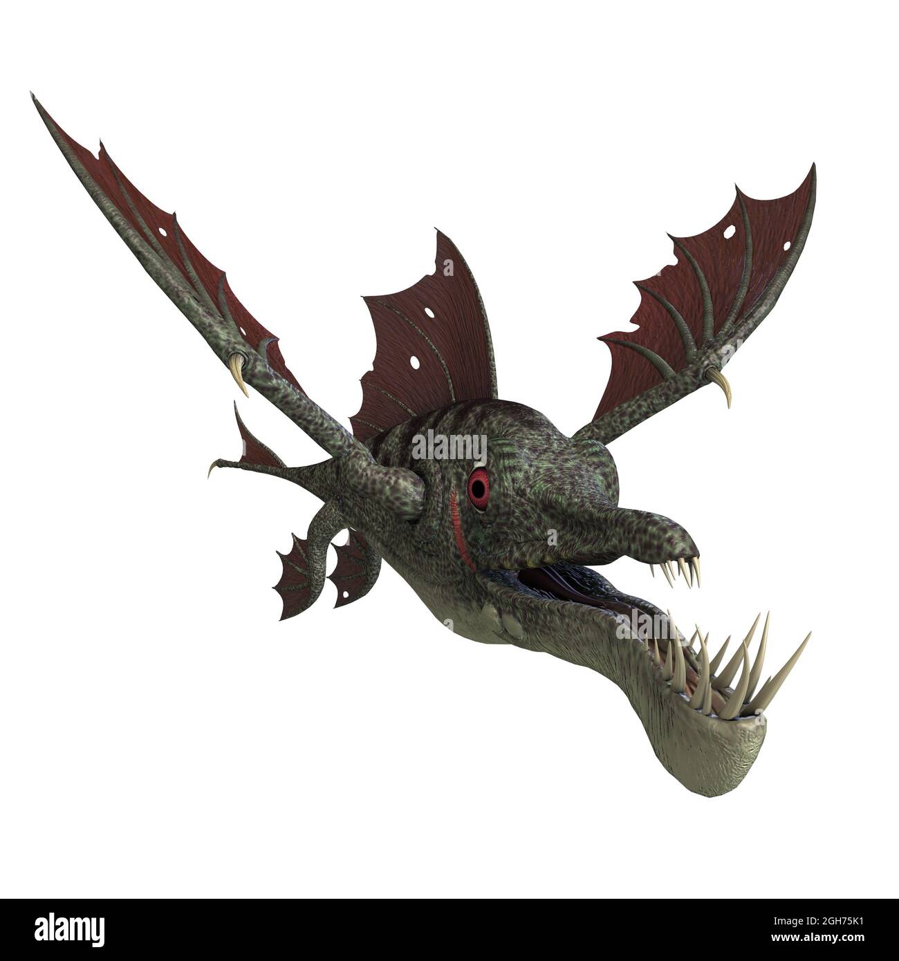 illustrazione in 3d di un drago fantasy isolato Foto Stock