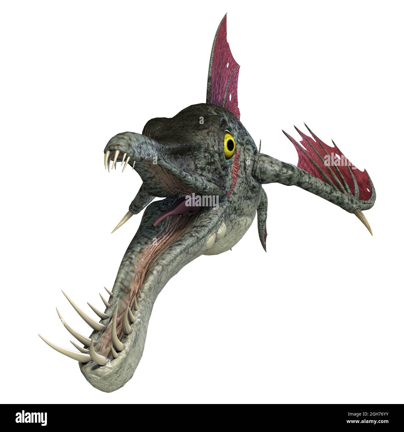 illustrazione in 3d di un drago fantasy isolato Foto Stock