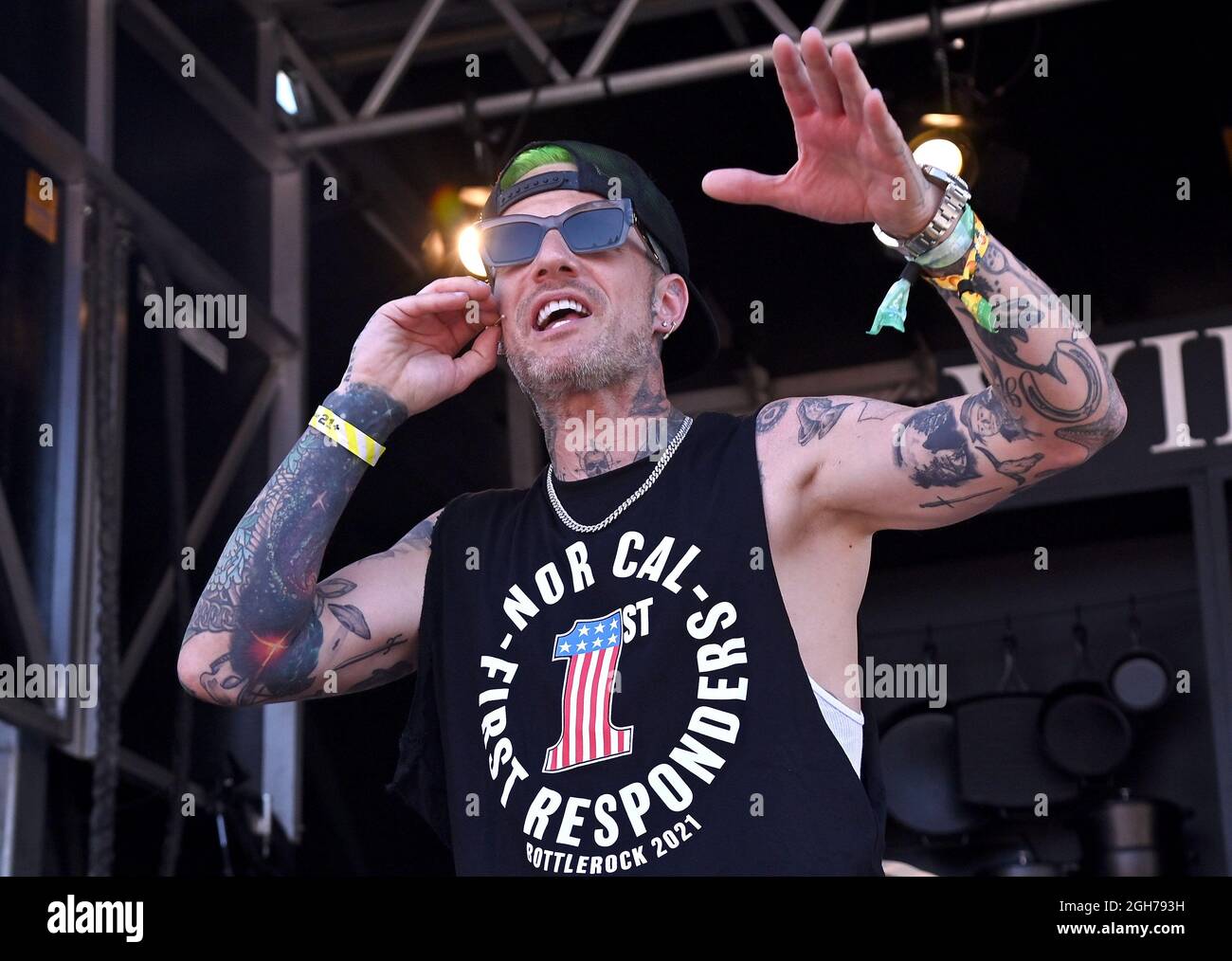 Michael Voltaggio è visto durante la fase culinaria di William Sonoma durante il giorno 2 del festival 2021 della Napa Valley di BottleRock il 4 settembre 2021 a Napa, California. Foto: Casey Flanigan/imageSPACE Foto Stock