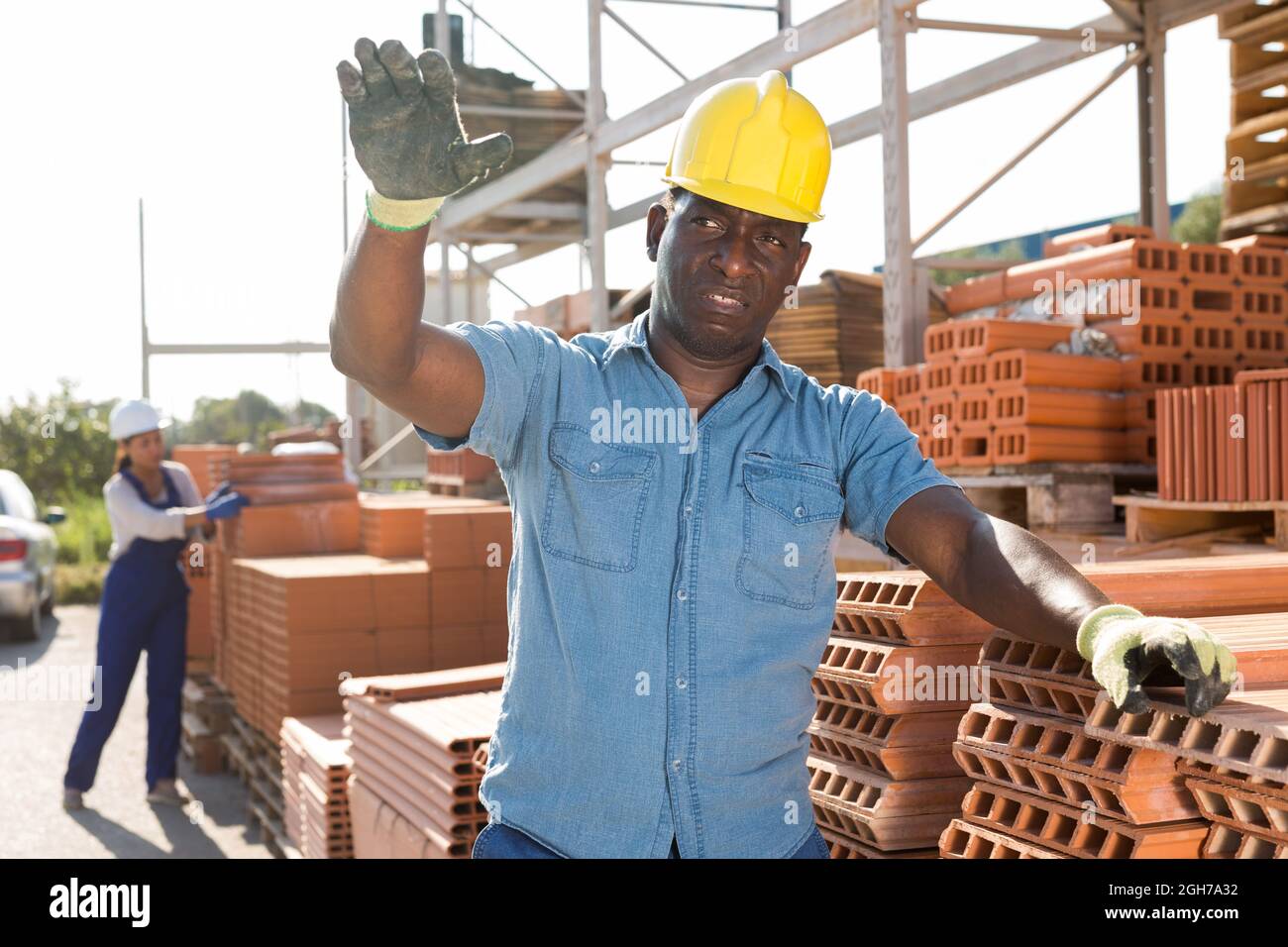 Costruttore in magazzino Foto Stock