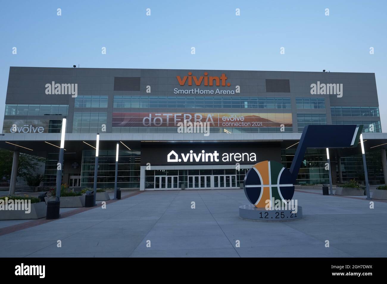 Vista generale della Vivint Smart Home Arena, domenica 5 settembre 2021, a Salt Lake City. Il locale ospita lo Utah Jazz of the NBA. Foto Stock