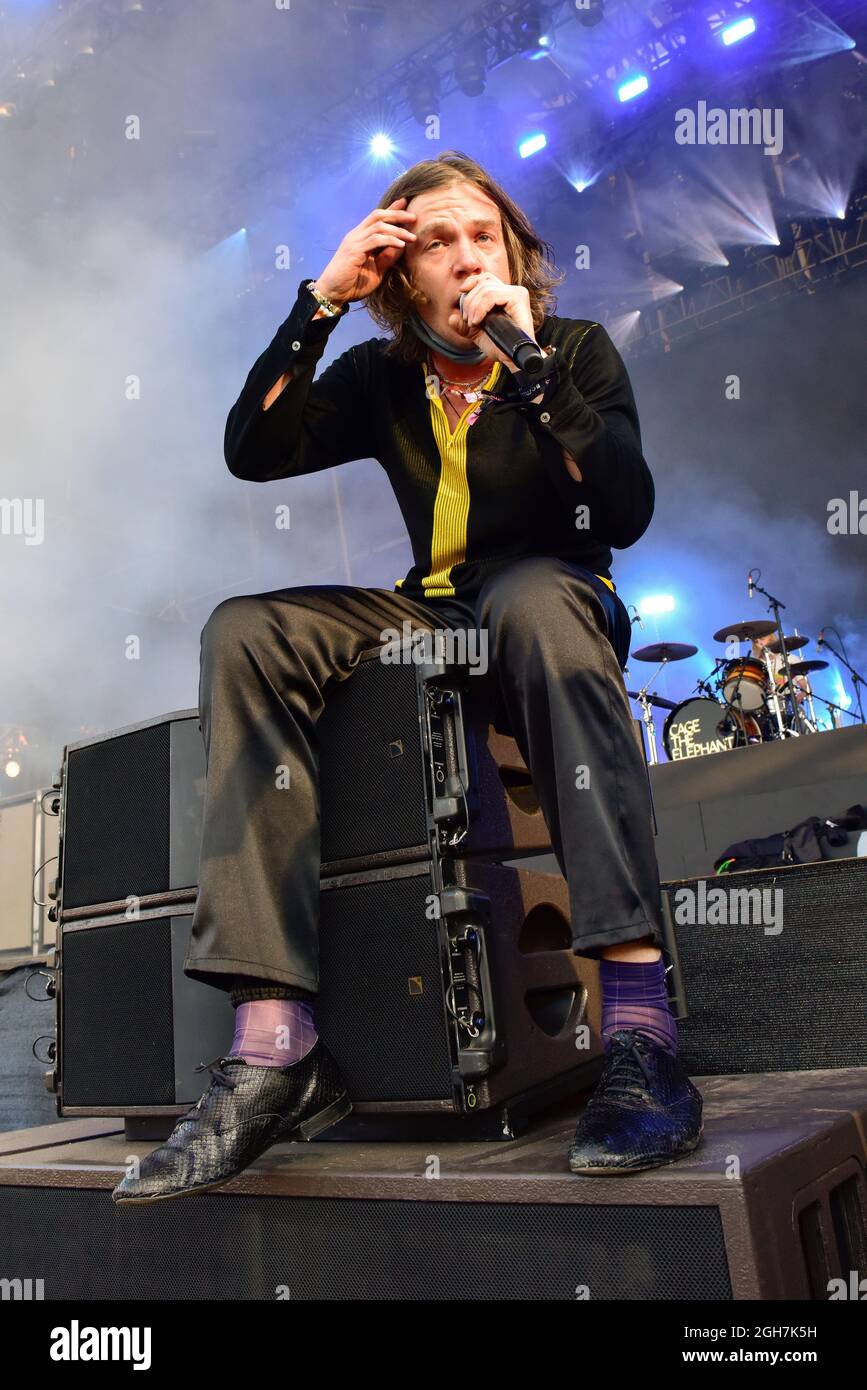 Napa, California, 5 settembre 2021, Cage the Elephant performance al BottleRock Festival 2021. Credit: Ken Howard/Alamy Live News Foto Stock