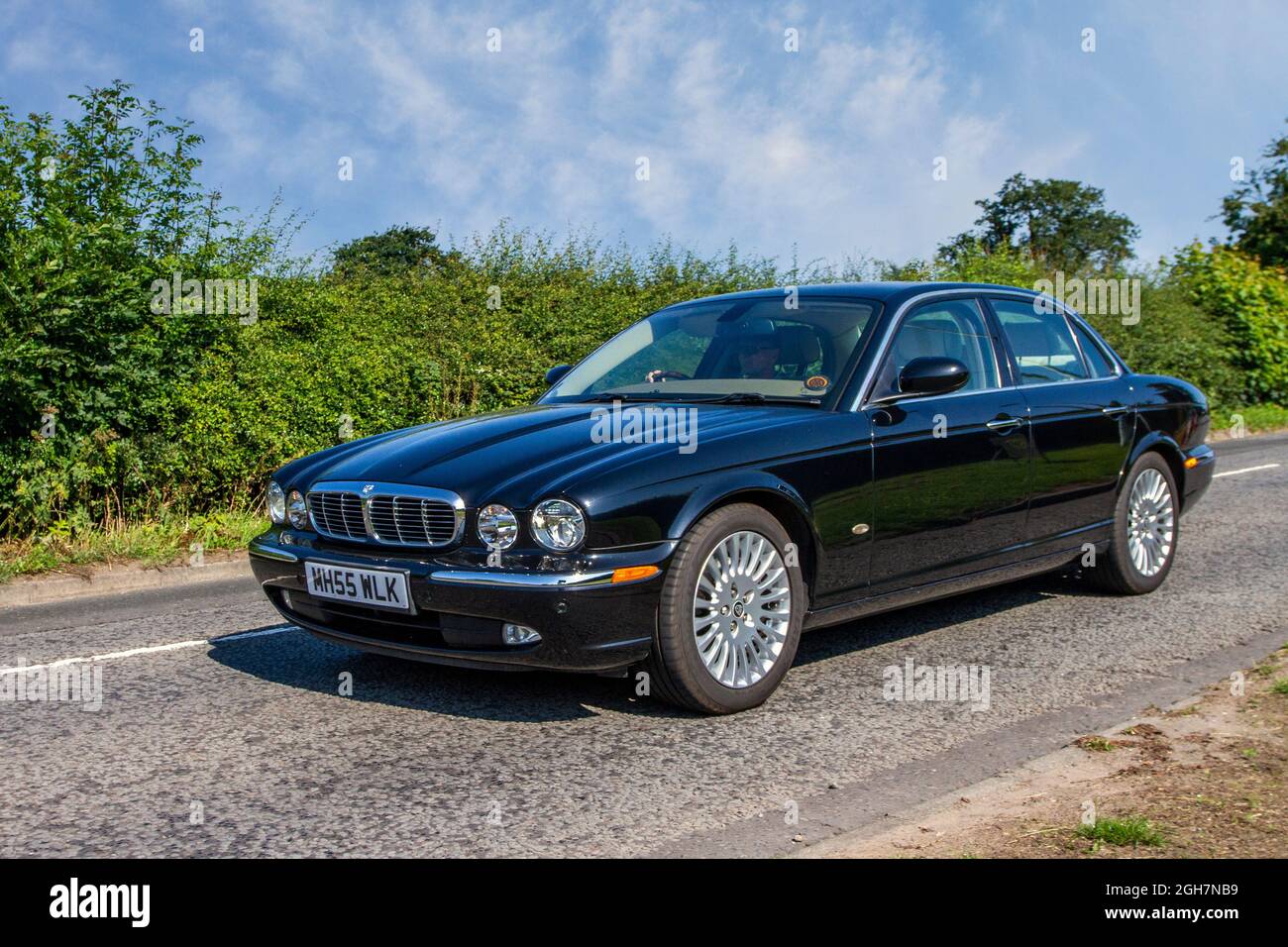 2006 Black British Jaguar XJ V6 Sport 2967cc benzina 4dr quattro porte berlina, Foto Stock