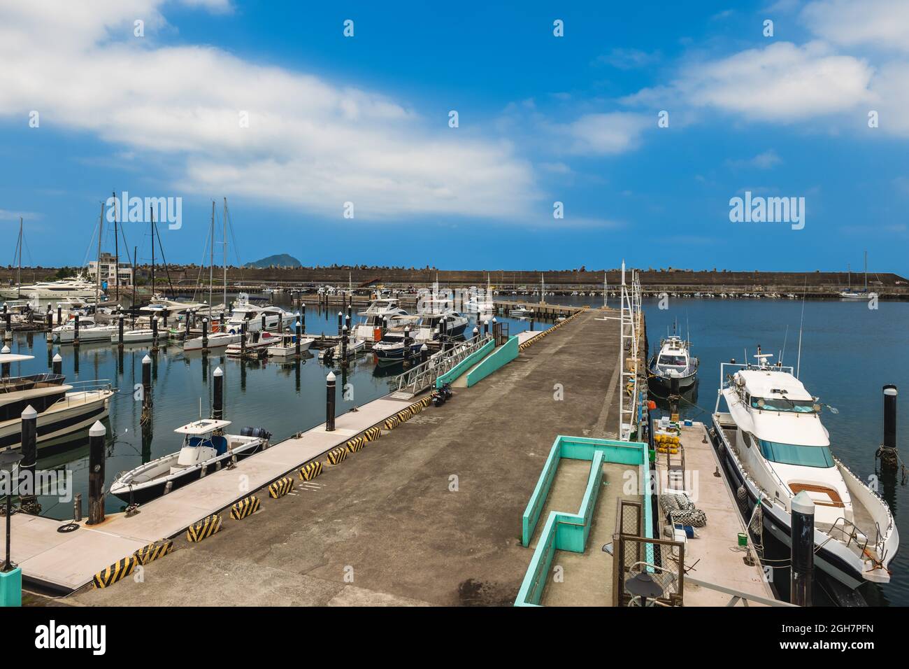 molo del porto di pesca di Badouzi nella città di keelung a taiwan Foto Stock